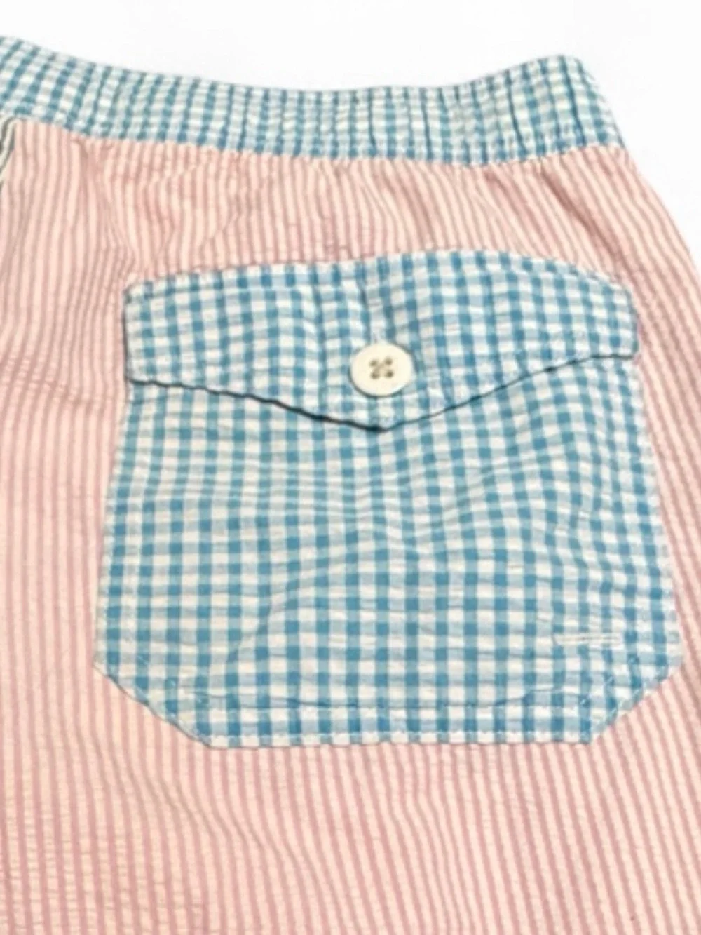 J.Crew Patchwork Seersucker Swim Trunks | Men’s Size Small | Colorblock Striped
